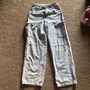 H&M high rise cargo jeans